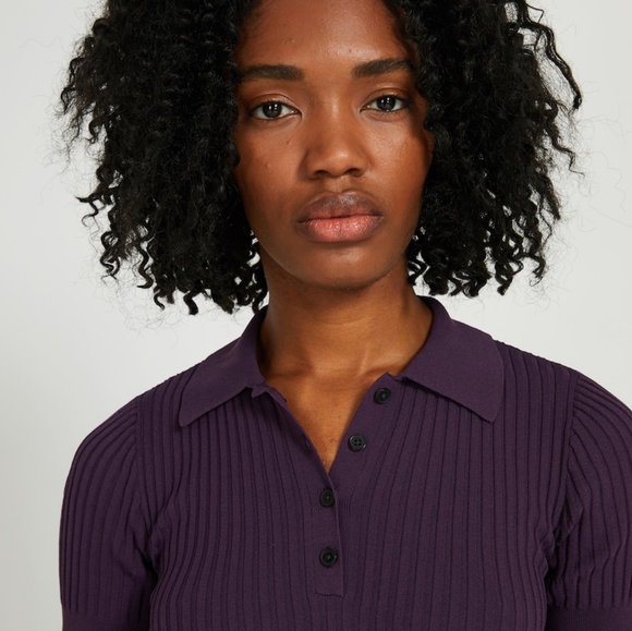 🌺Moving Sale!🪴 Short-Sleeved Polo in Dark Purple - Picture 3 of 9